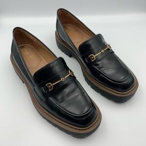 Sam Edelman Laurs Lug Sole Loafer in Black Shinny Box Size 9
